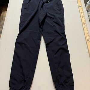 lululemon women breakaway ripstop joggers navy snap leg size Small athletic pant